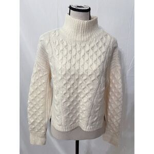 Abercrombie & Fitch Mock Neck Sweater | Cream Cable Knit